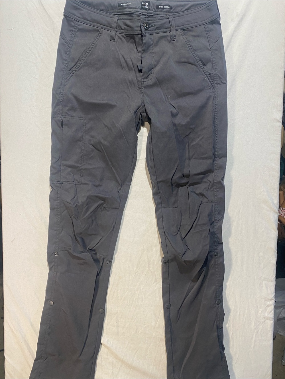 Prana women’s Dark Gray  Cargo Pants(left leg) hiking/outdoor